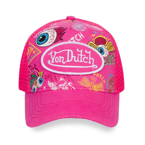 Jax Hot Pink All Over Print Trucker Hat