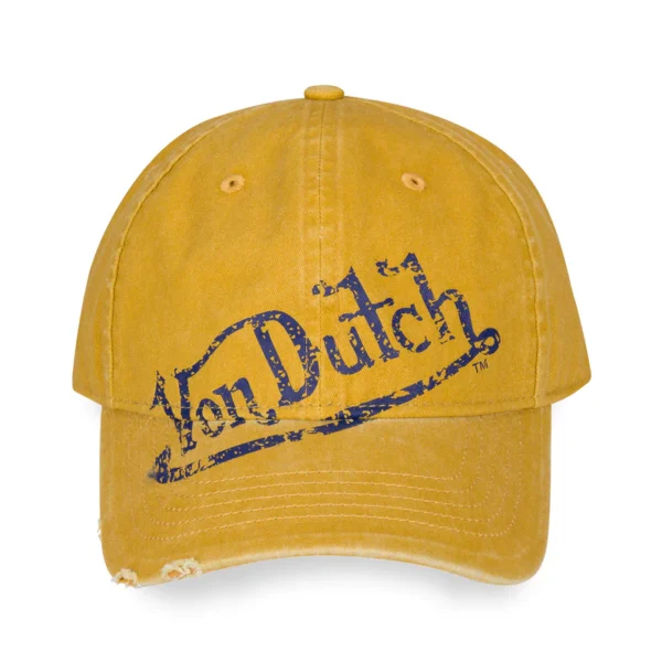 Von Dutch Mustard Distressed Dad Hat