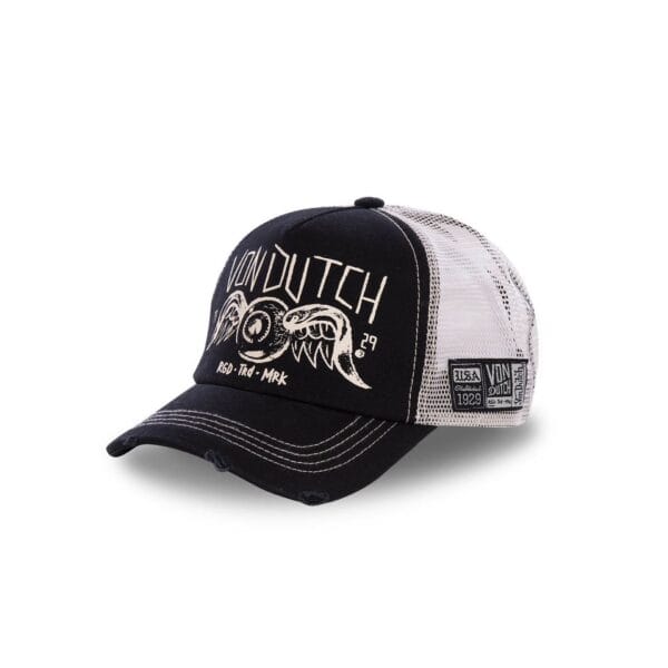 Black Von Dutch Mesh Trucker Cap