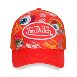 Jax Orange & Pink All Over Print Trucker Hat